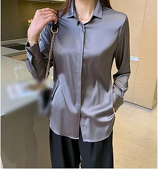 Oversized Gray Silk Shirt