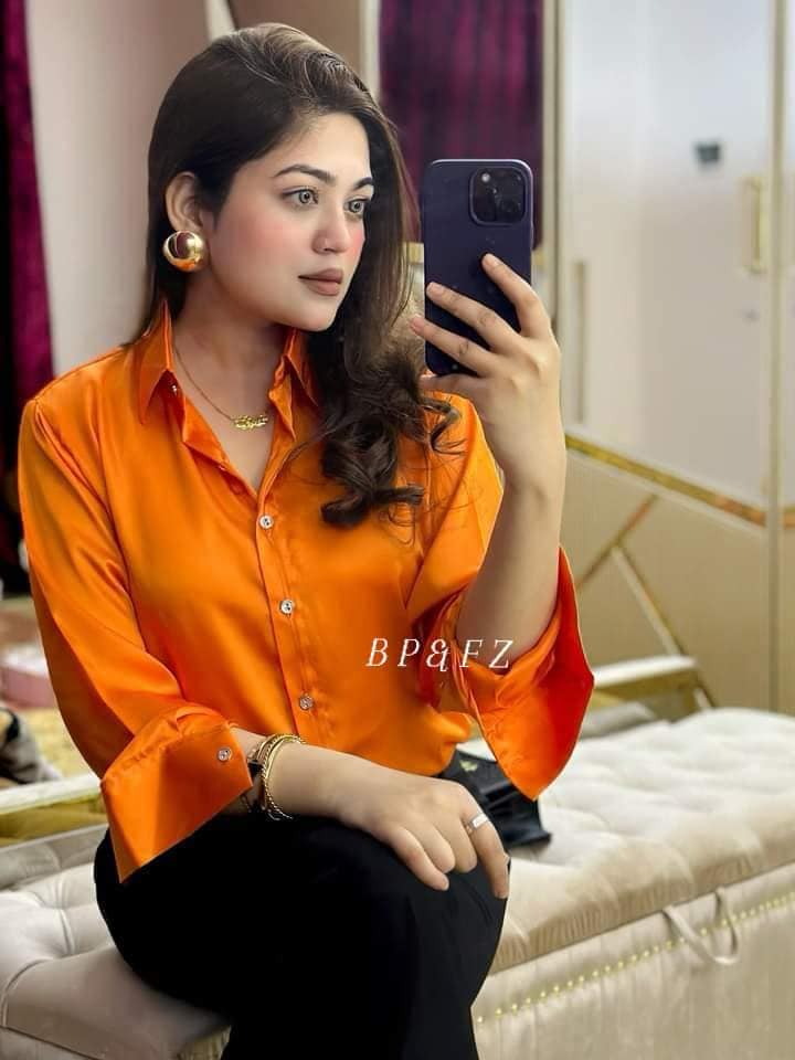 Orange Colour Silk Shirt