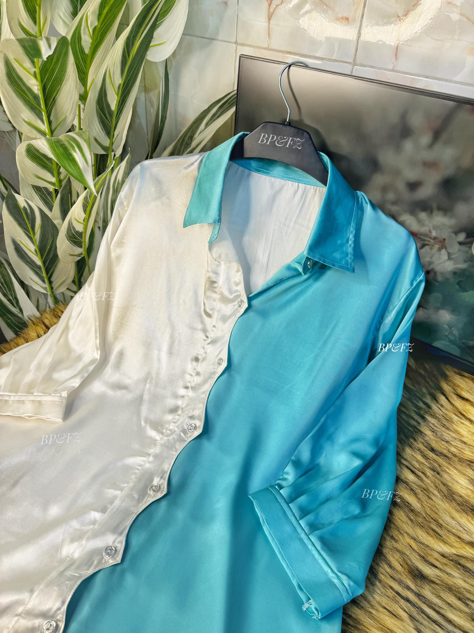 Multi colour Combined Silk Shirt